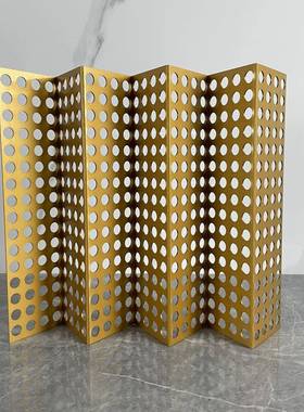 现饰代简约折叠桌面软镂空网片屏风金属托盘样板房售摆楼SO0008处