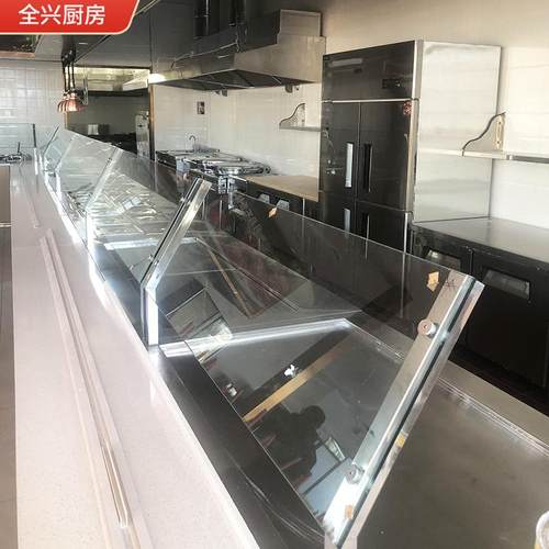 一站式整体商用厨房设备不锈钢厨具电热电磁保温工作台洗菜池灶台 - 图2