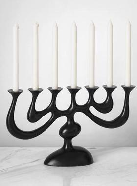 现代中古装风法复式多孔TPL树脂烛台件古创意样板间民宿摆餐厅软