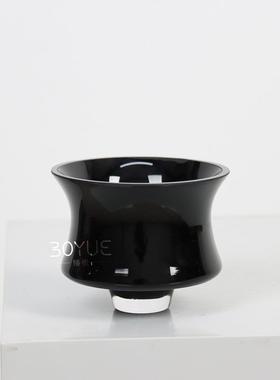 现代轻琉璃迷你黑色TYN小花瓶奢插花玻璃花厅器民宿玄关摆件高客