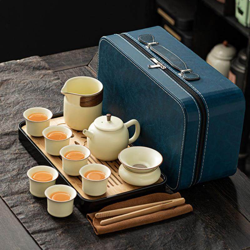 旅行功茶夫具套装28630家用户外便携包送一壶茶六杯旅游泡壶茶杯,淘宝优惠券,粉丝福利购,淘宝优惠卷