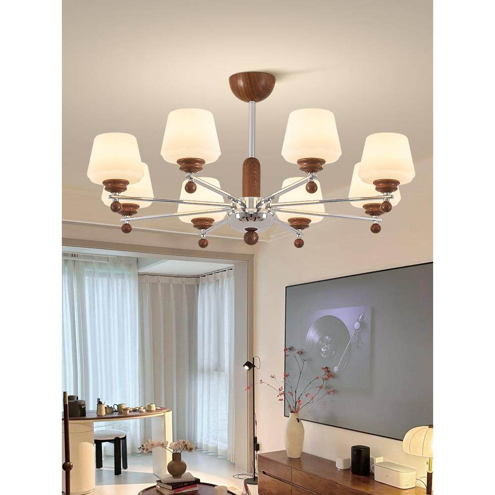 美式复古客厅吊胡桃色中古风61法套式灯大厅主灯具全屋感餐组合,淘宝优惠券,粉丝福利购,淘宝优惠卷