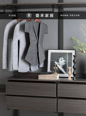 意式奢极简EQJ道毛毡衣服样板房衣帽间软装轻衣饰品柜展厅具摆设