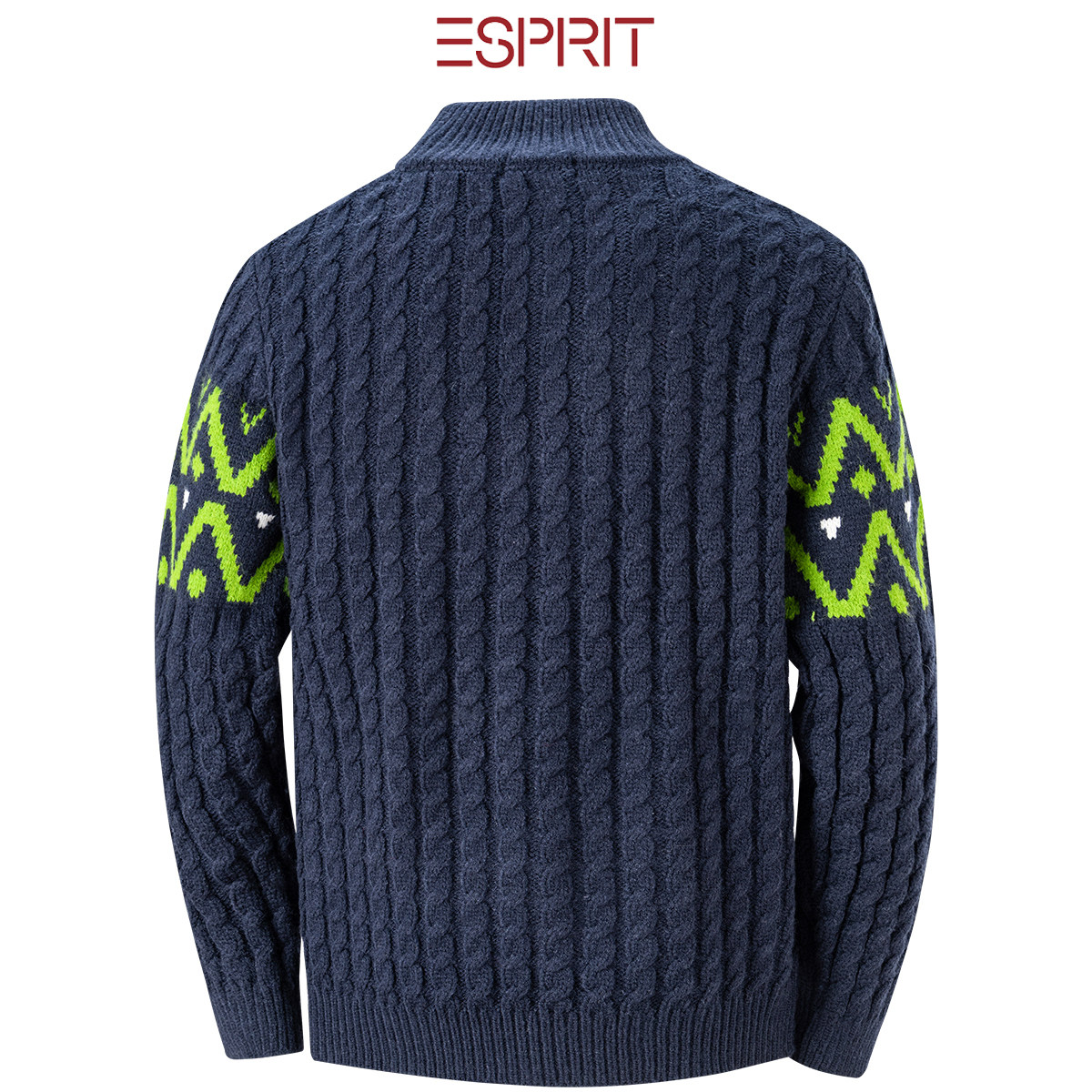 ESPRIT/埃斯普利特费尔岛毛衣男立领纽扣针织衫保暖高级休闲毛衣,淘宝优惠券,粉丝福利购,淘宝优惠卷