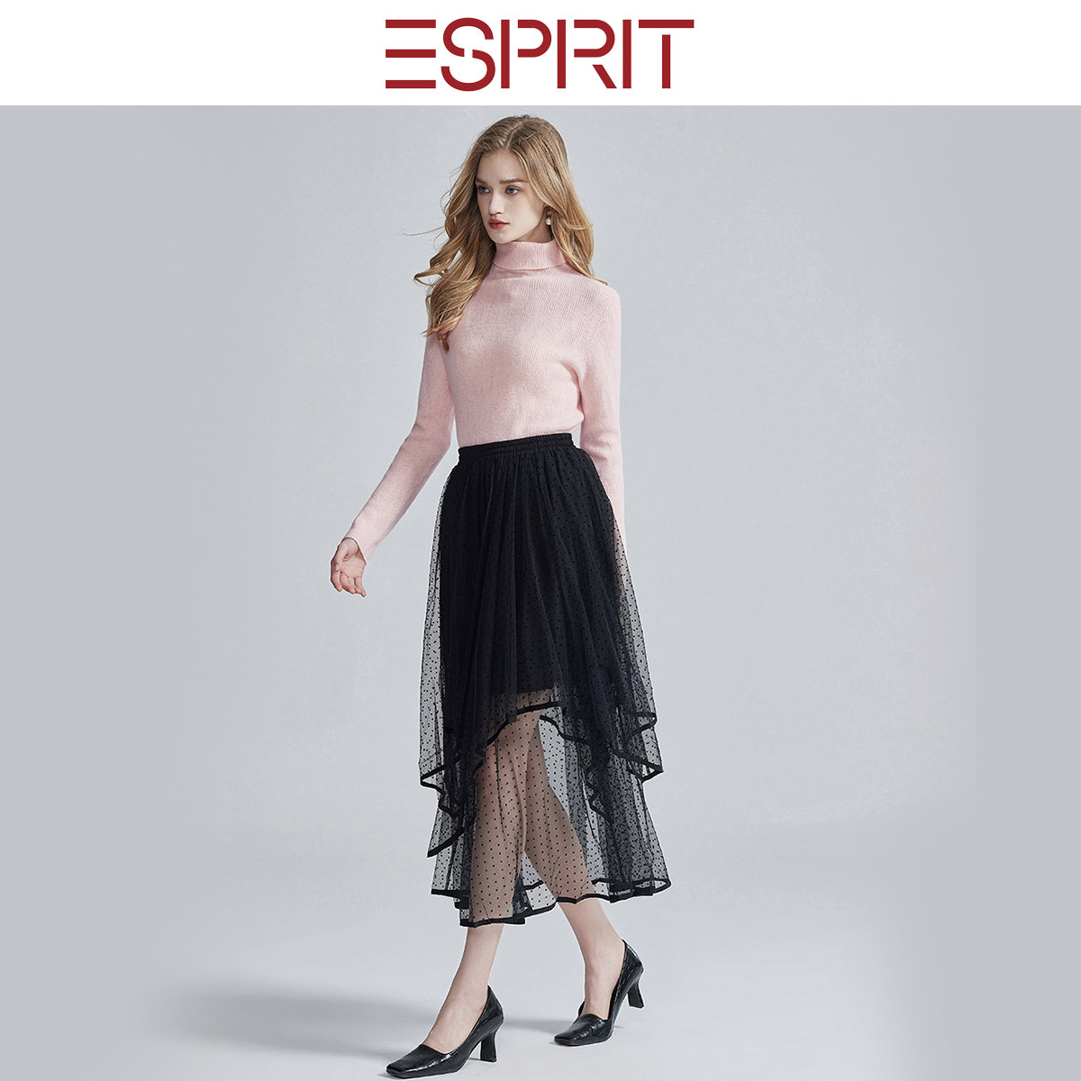 ESPRIT/埃斯普利特极简高领羊毛衫女长袖修身显瘦百搭针织打底衫,淘宝优惠券,粉丝福利购,淘宝优惠卷