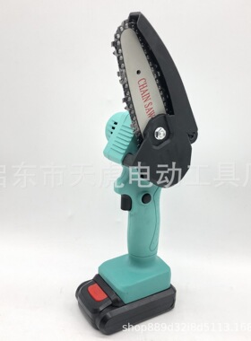 迷你电链锯充电式小型电锯伐木修枝园林园艺工具4寸单手锯木工锯