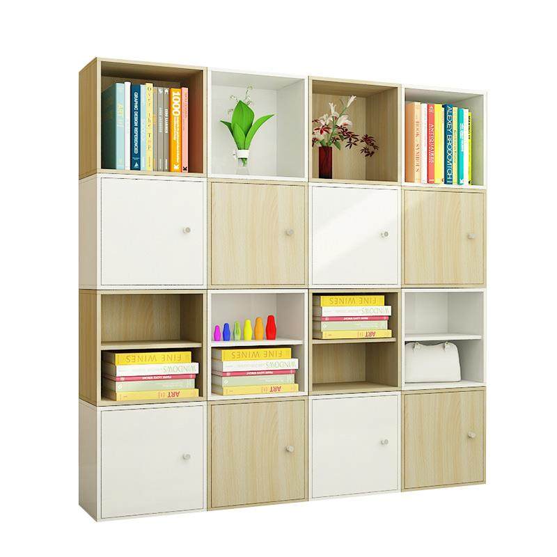 简约现代书柜书架带门储物柜自由组合落地置物架学生小柜子格子柜,淘宝优惠券,粉丝福利购,淘宝优惠卷