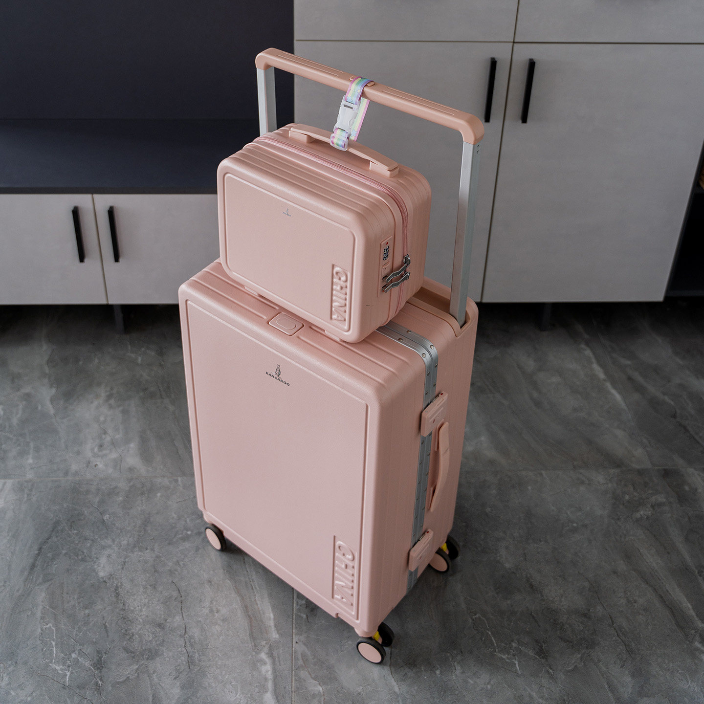 袋鼠2025新款子母行李箱24寸结实耐用加厚宽拉杆密码旅行皮箱子20 - 图0