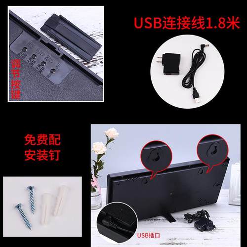 现货现代简约挂钟静音装饰电子时钟大数字led立体钟表 - 图1