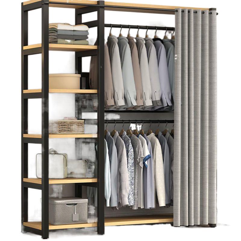 简Fls新款收纳衣开放式衣柜遮挡帘卧室帽开放式多175层易衣架柜出 - 图3