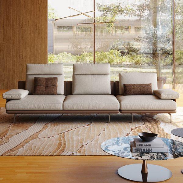 PAULJOHN布艺沙发法式现代棉麻可调节靠头客厅小户型三人皮布沙发,淘宝优惠券,粉丝福利购,淘宝优惠卷