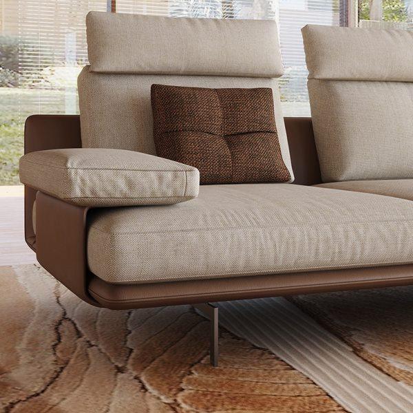 PAULJOHN布艺沙发法式现代棉麻可调节靠头客厅小户型三人皮布沙发,淘宝优惠券,粉丝福利购,淘宝优惠卷