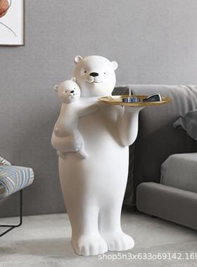 极创意现代简约树居脂北熊客厅电视柜大型落地熊摆奢件轻1217-14