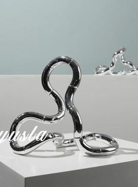 极简客厅电视装柜样板间酒柜玄关柜餐厅意创酒店别墅摆EUF件风软