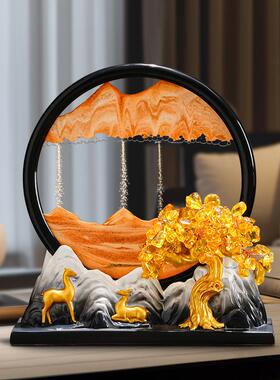 发财树流沙画沙漏GTS摆件开客厅关办公室家玄居装饰品业乔新居迁