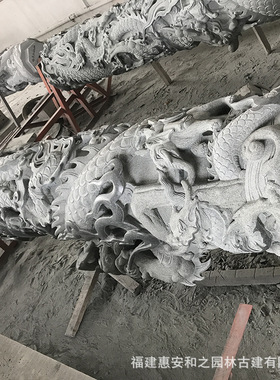 石雕盘龙柱华表雕刻寺院青石石龙柱石雕百子柱龙凤柱多种款式