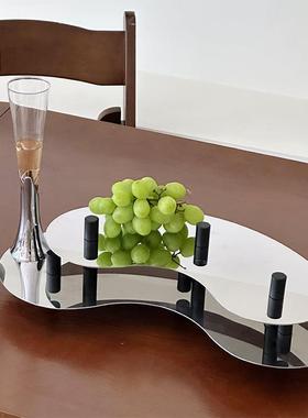 ES-A6409现代简装约创意不锈室钢托盘桌面软饰品客厅茶居几玄关办