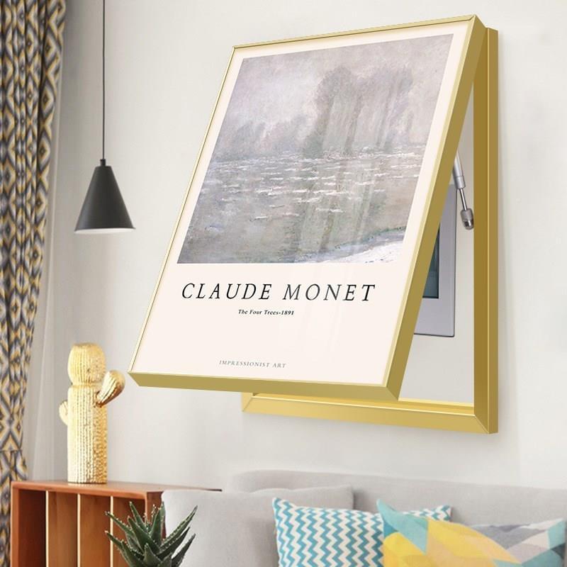 总竖款电表箱装饰画莫OQB风景现代C约开关简遮挡箱壁画艺术奈电源 - 图1