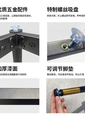 简约岩板桌脚瓷砖桌腿大理石脚架办公桌子支架子茶几金属支撑底座