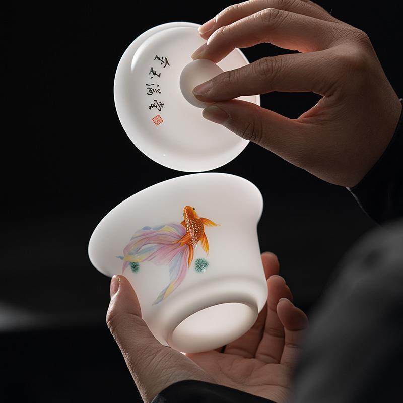 德化白瓷快客杯便携茶具套装一盖碗二杯随手包冰种旅行茶具,淘宝优惠券,粉丝福利购,淘宝优惠卷