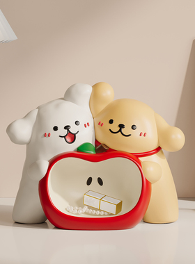 线条小狗入户钥匙收纳玄关摆件鞋柜装饰品乔迁新居搬家礼物送朋友