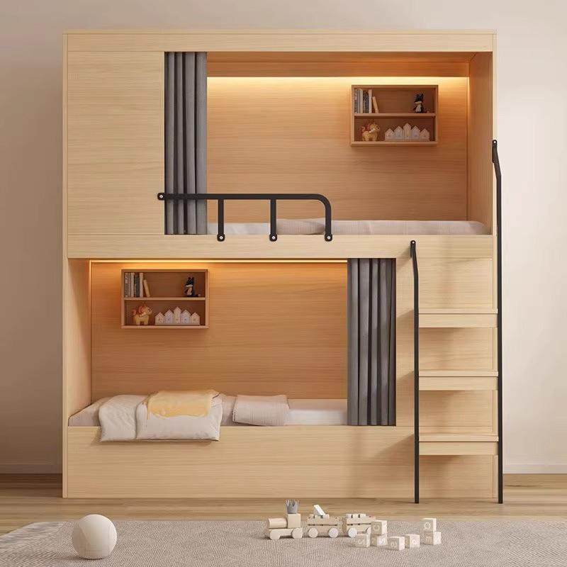 双层高低床民宿公寓床上下铺家具学生员工宿舍成人上下床储物极简,淘宝优惠券,粉丝福利购,淘宝优惠卷