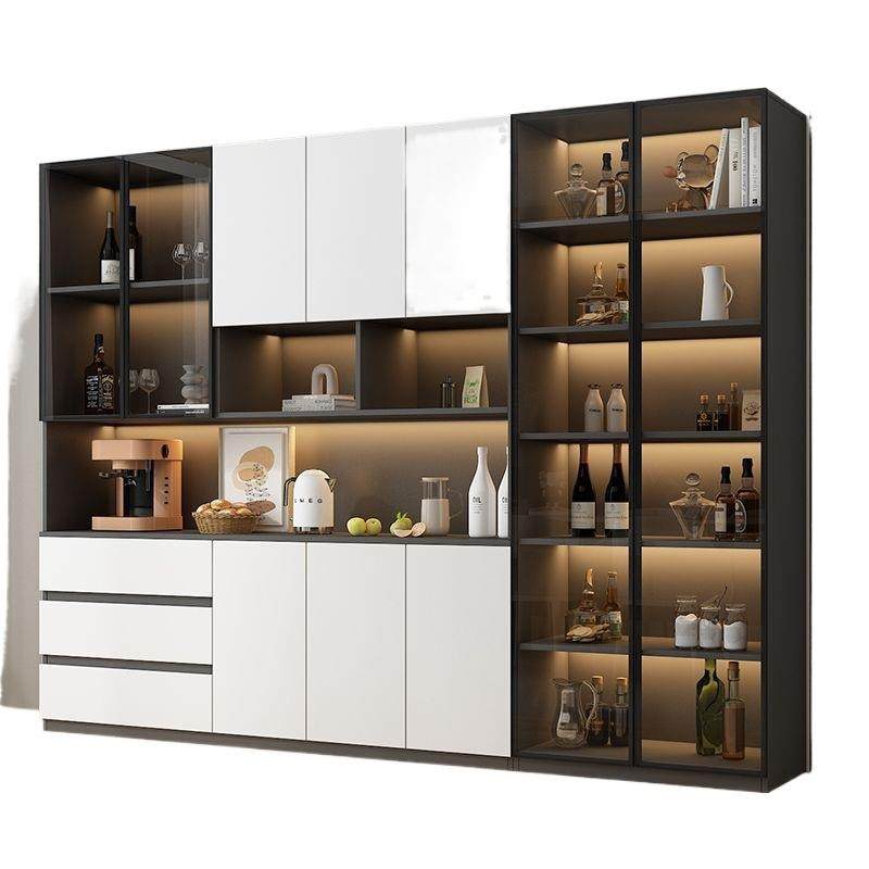 实木餐边柜靠墙一体高柜家用茶水柜轻奢高档酒柜客厅收纳储物柜子,淘宝优惠券,粉丝福利购,淘宝优惠卷