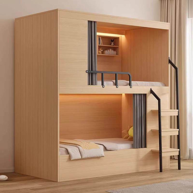 双层高低床民宿公寓床上下铺家具学生员工宿舍成人上下床储物极简,淘宝优惠券,粉丝福利购,淘宝优惠卷