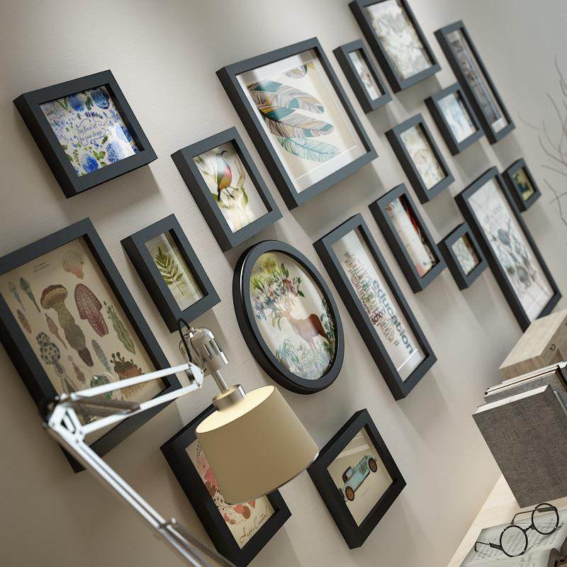 墙包片邮卡拉瓦乔实框木相创意照墙/相2137框/相框组合,淘宝优惠券,粉丝福利购,淘宝优惠卷