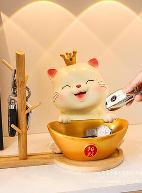 猫入户钥匙收玄纳关件门鞋柜客厅家口CCE居装饰品乔摆迁新居礼品