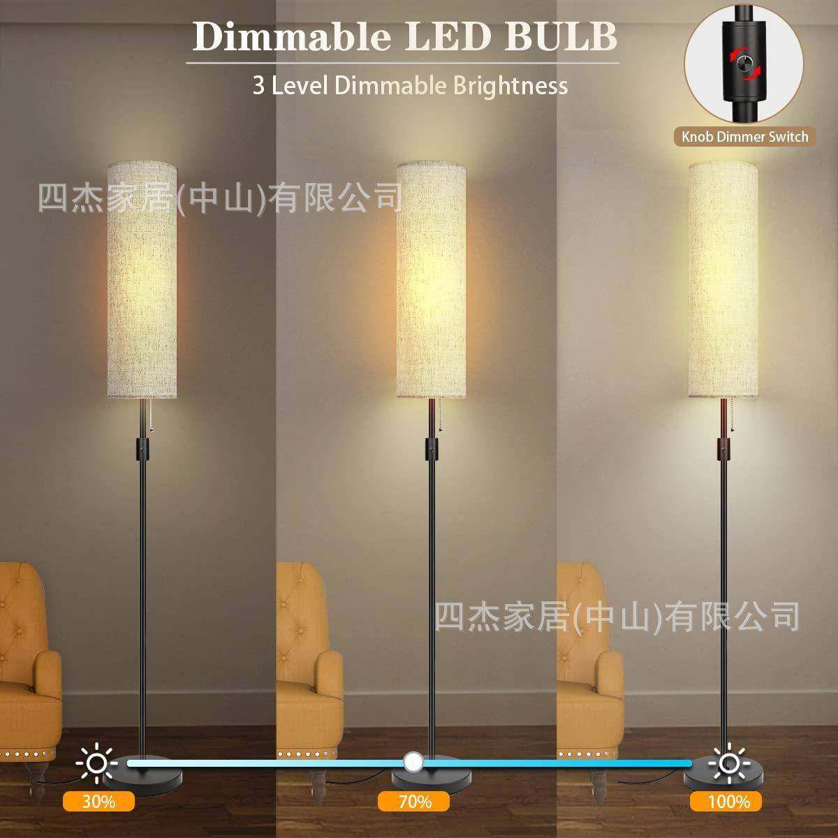 爆款北美落地灯旋钮无极调光LED经典布艺灯罩落地灯,淘宝优惠券,粉丝福利购,淘宝优惠卷