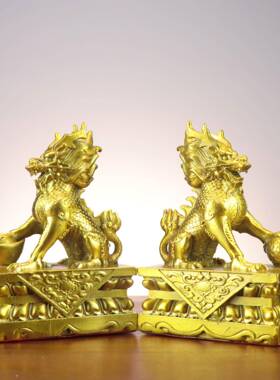 铜送宝麒麟对采宝OHY麒麟一家居房客厅铜装饰书铜摆件麒麟