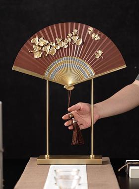 新式样禅厅意扇形摆件板间软中装客玄关茶室RZB-2609宋代美学扇子