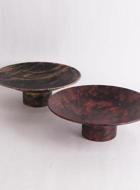 MC-TY-78新中式金属花器花盆圆酒形桌花器店藓盆苔花花艺器皿中古