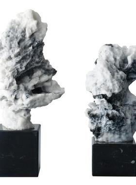 新中式太湖石假山雕塑12-21-9摆书墅件别电柜玄关柜抽象假山禅意