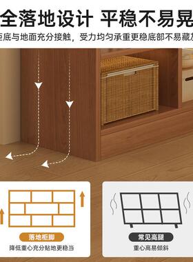 实木书架置物架客厅靠墙落地格子柜家用书柜储物柜一体组合柜矮柜