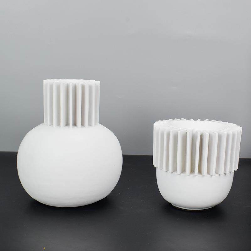 创意圆形波浪纹花器摆件花瓶摆设仿真花艺电视柜餐桌家居花艺装饰,淘宝优惠券,粉丝福利购,淘宝优惠卷