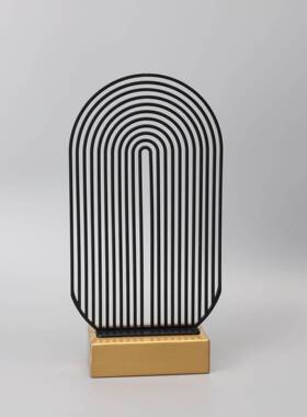 装新面式金属黑色屏风摆件样板房售楼部书房客0006厅家居中桌艺术