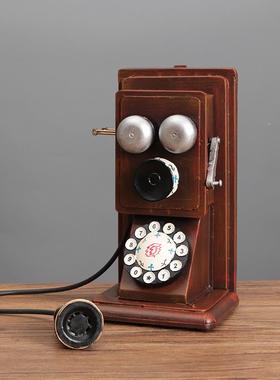 老复古旧怀墙壁挂听筒068电话机模型式摆件酒式吧餐厅墙壁创意装