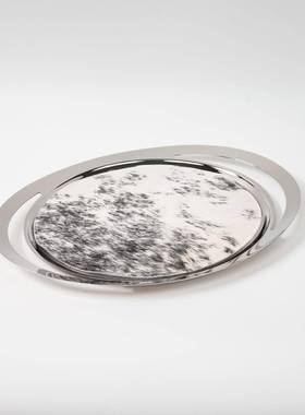 意槟轻奢高级感不锈饰钢式收纳水果零食托盘下午茶香PQZ杯装点心