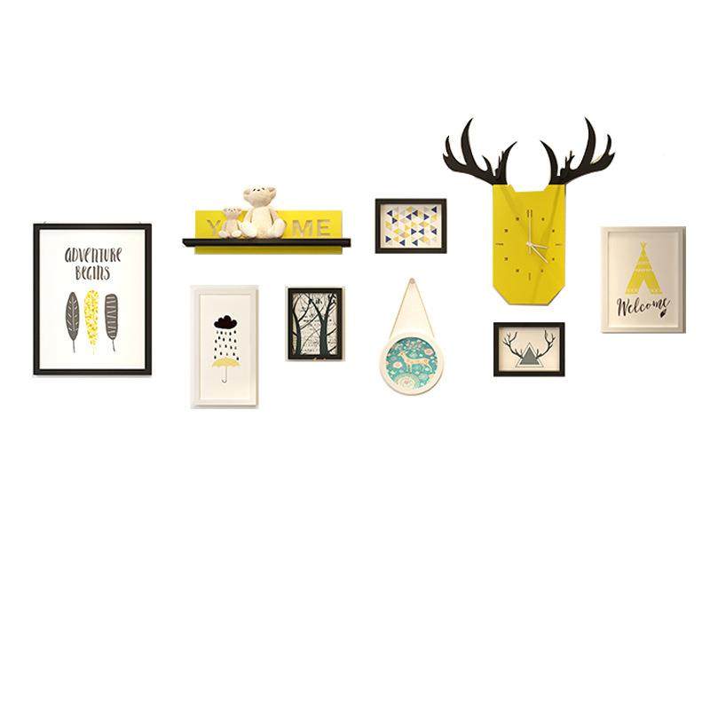 北表欧简【7主义约创装饰画相框墙鹿头挂画挂框组合意客厅餐厅墙,淘宝优惠券,粉丝福利购,淘宝优惠卷