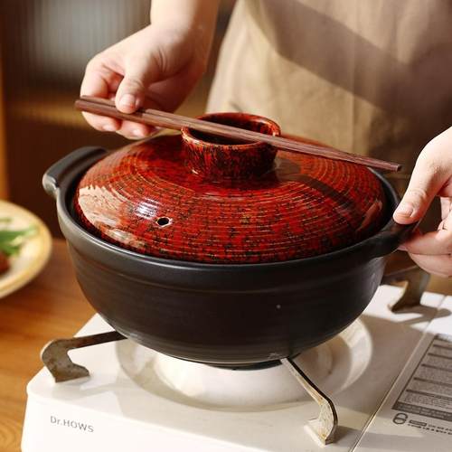 中高式温颜值新款砂锅炖TG-001-1锅家用锅明火石耐高煲汤陶瓷沙锅 - 图1