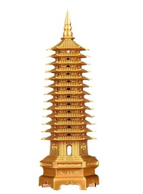 九层十三层发铜光2451黄八卦文昌9塔层13层的书桌宝塔形件文摆昌