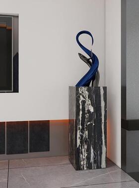 然大理石摆件底座厅客落混搭：印地高低展示台装天饰墩子端高酒店