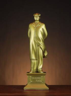 毛爷铜像家居办公室件挥手摆主席NLQ大风衣主席国典爷毛主席站像