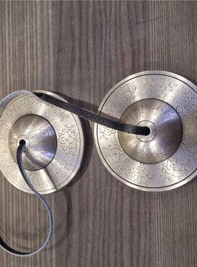 铃尼泊雕大花号青888铜碰铃碰钟响铜拔铛西藏乐器丁夏撞铃叮法铃