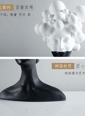 现代约抽象人物塑几何摆件售GD-A827楼处客厅书房兰米时尚轻装雕