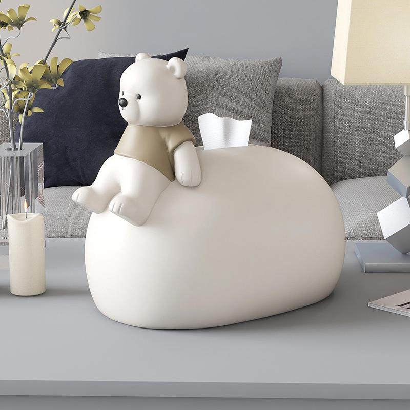 奶油风家用抽纸盒家居饰品餐桌纸巾盒轻奢网红熊客厅桌面茶几餐巾,淘宝优惠券,粉丝福利购,淘宝优惠卷