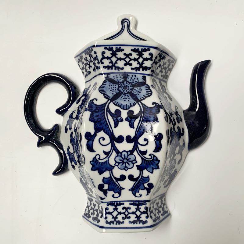 陶瓷青花瓷壁挂花盆植物花瓶新中式复古风墙饰壁饰插花墙壁装饰,淘宝优惠券,粉丝福利购,淘宝优惠卷