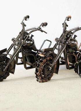 手工特大饰号M9495气链条摩托车模型工艺摆霸件装金礼品全属电焊